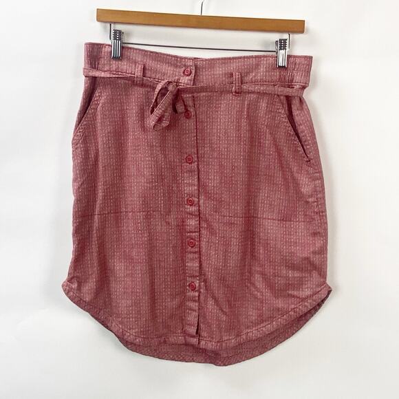 2/$30 Columbia Small Womens Red Summer Chill High Rise Belted Above Knee Skirt - Picture 4 of 12